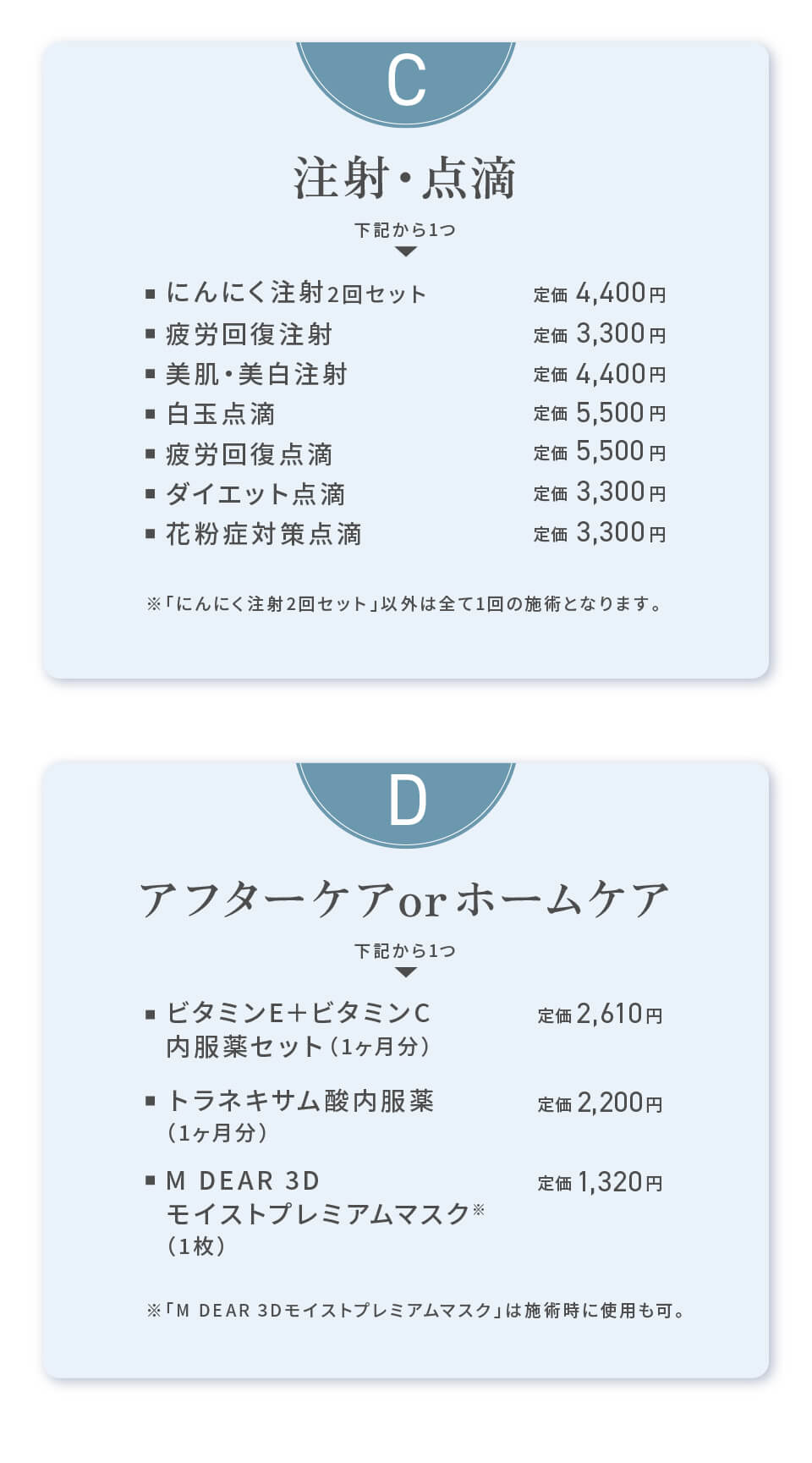 注射・点滴。アフターケアorホームケア